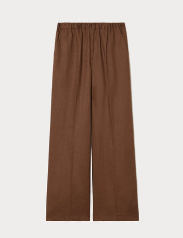 marina rinaldi linen canvas trousers for woman