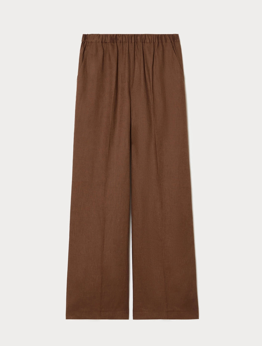 marina rinaldi linen canvas trousers for woman