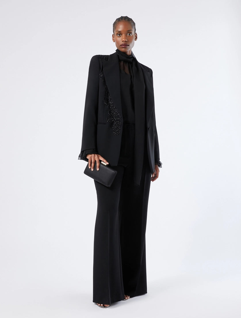 marina rinaldi flared cady trousers for woman