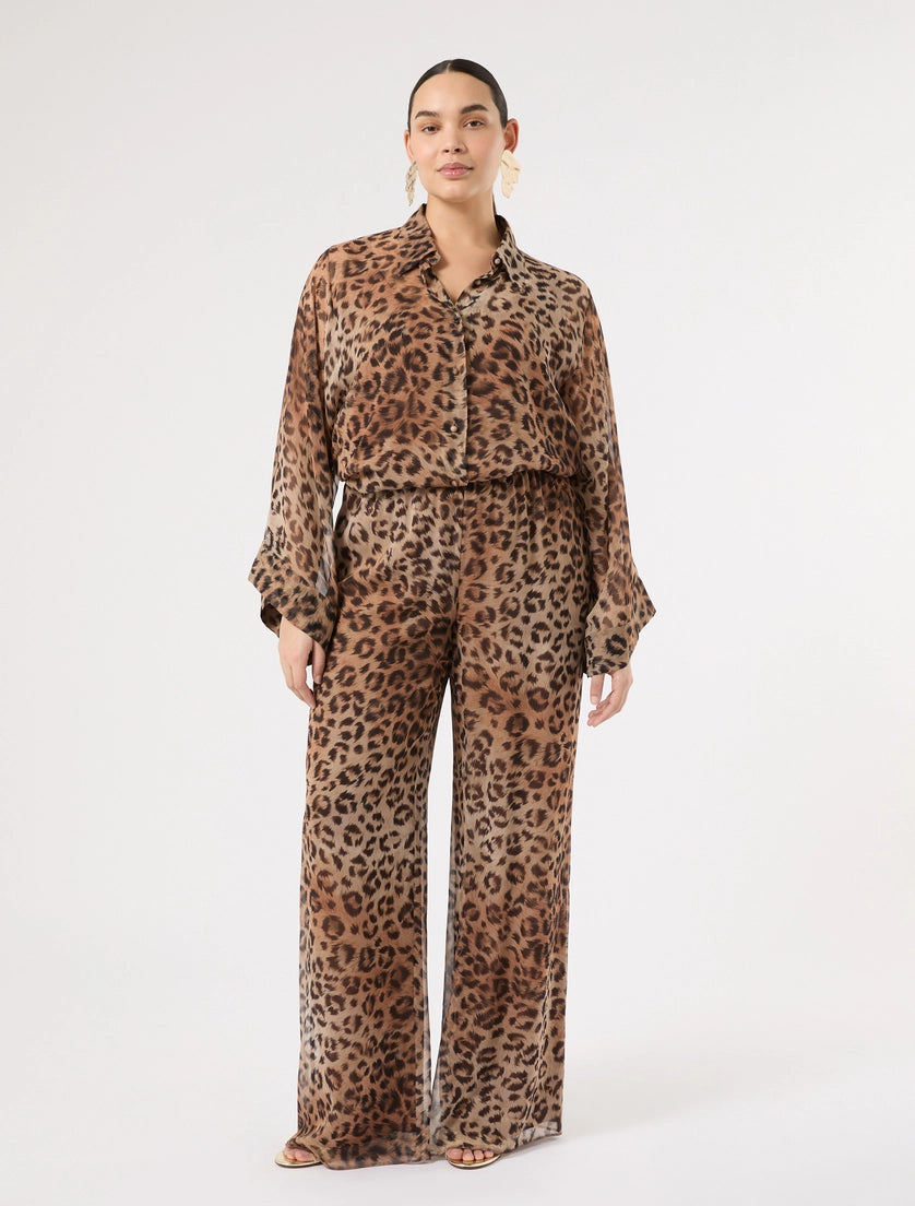 marina rinaldi silk georgette trousers for woman
