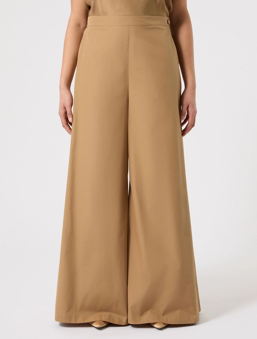 marina rinaldi cotton poplin trousers for woman