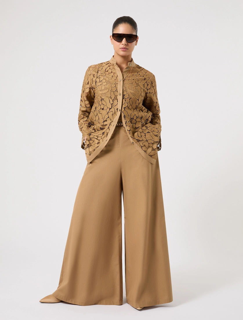 marina rinaldi cotton poplin trousers for woman