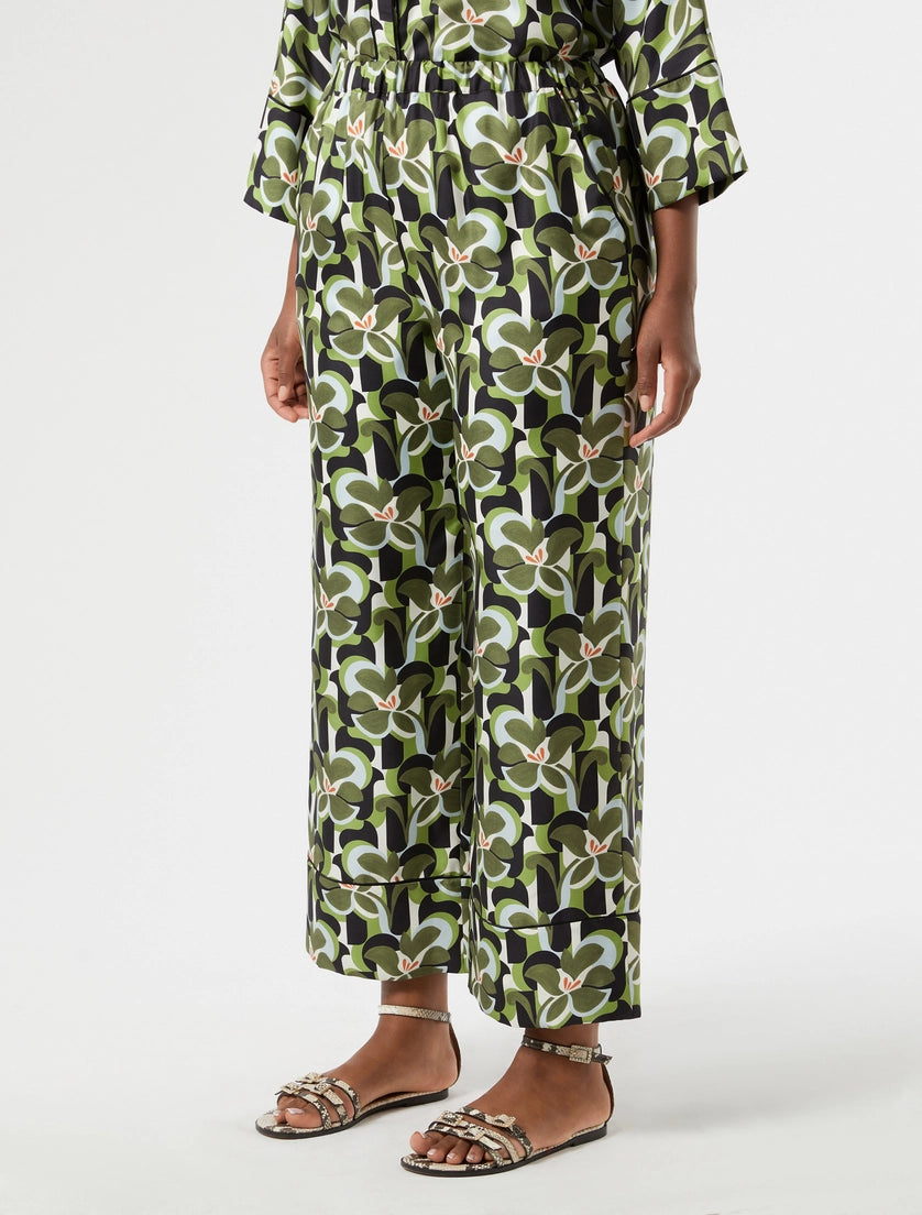 marina rinaldi silk twill trousers for woman
