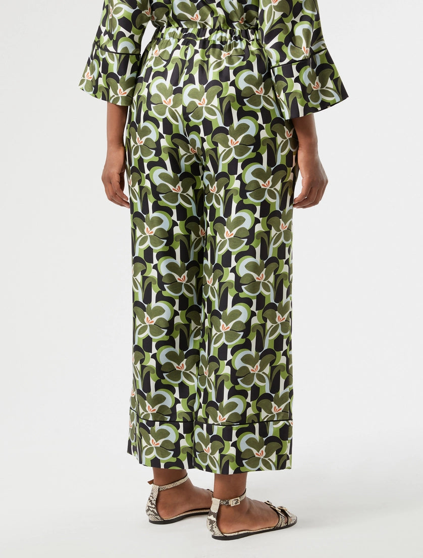 marina rinaldi silk twill trousers for woman