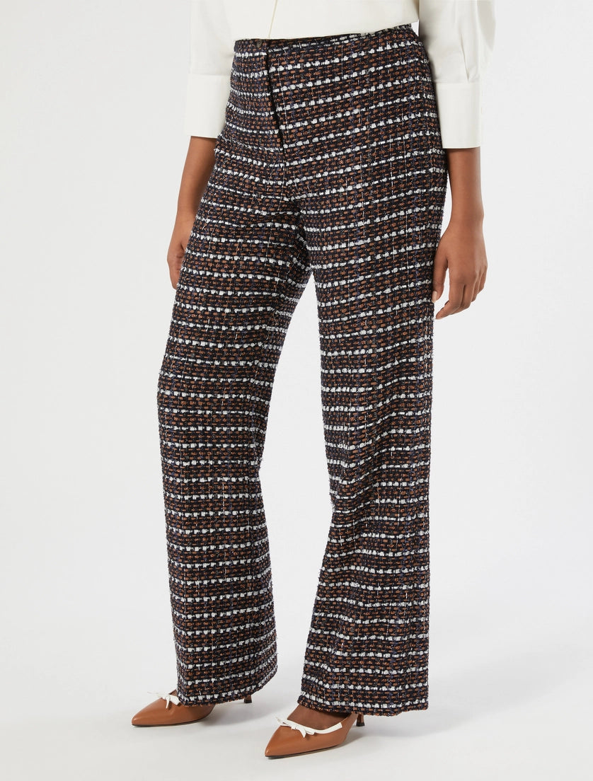 Bouclé fabric trousers