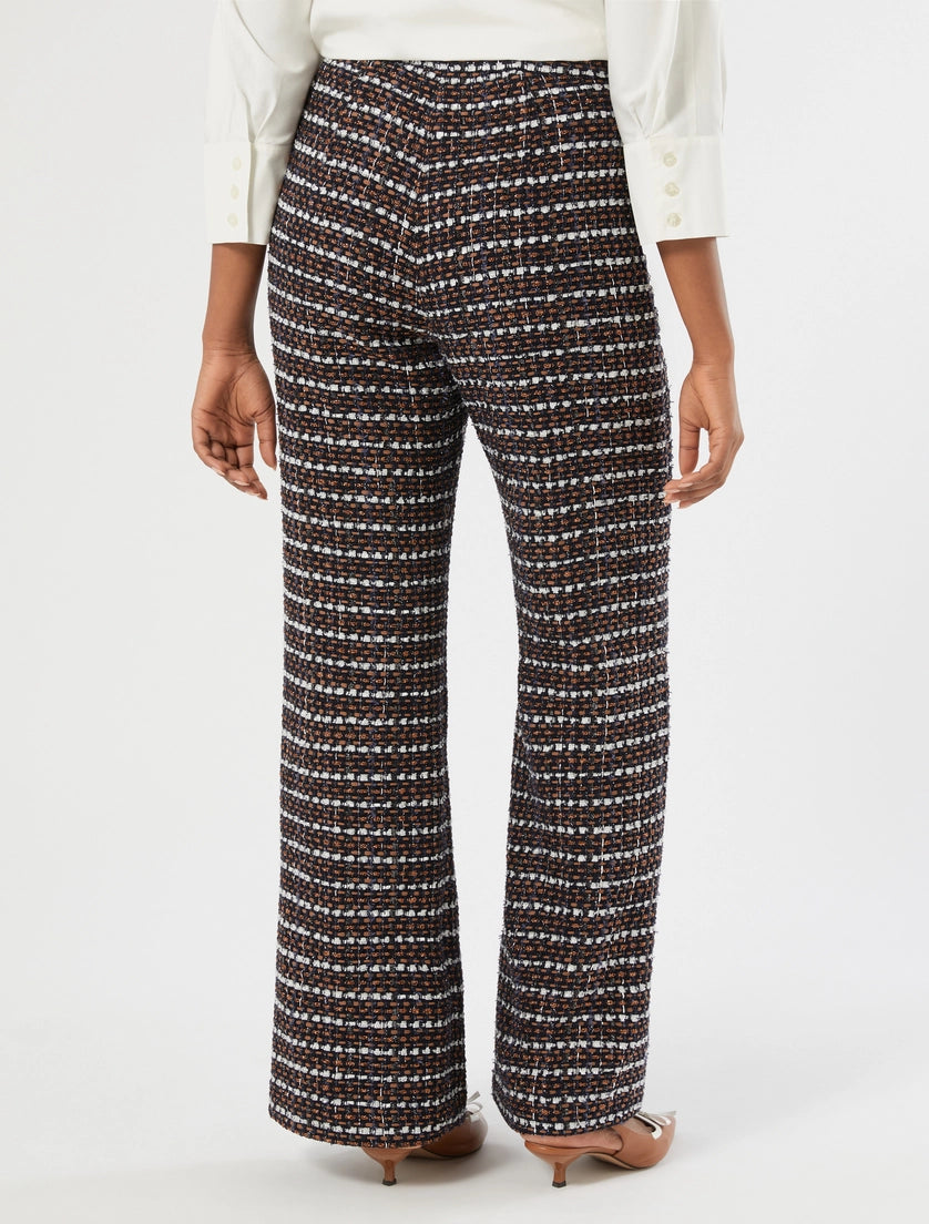 Bouclé fabric trousers