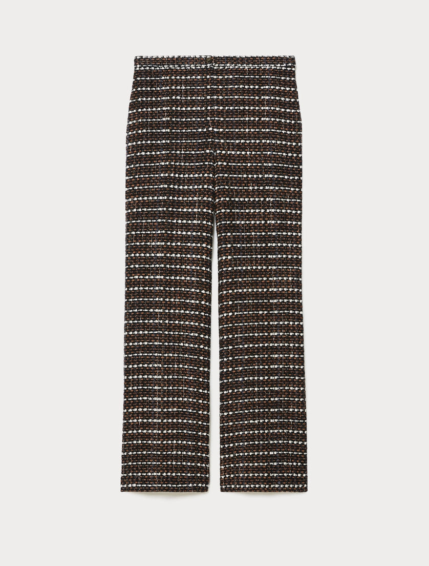 Bouclé fabric trousers