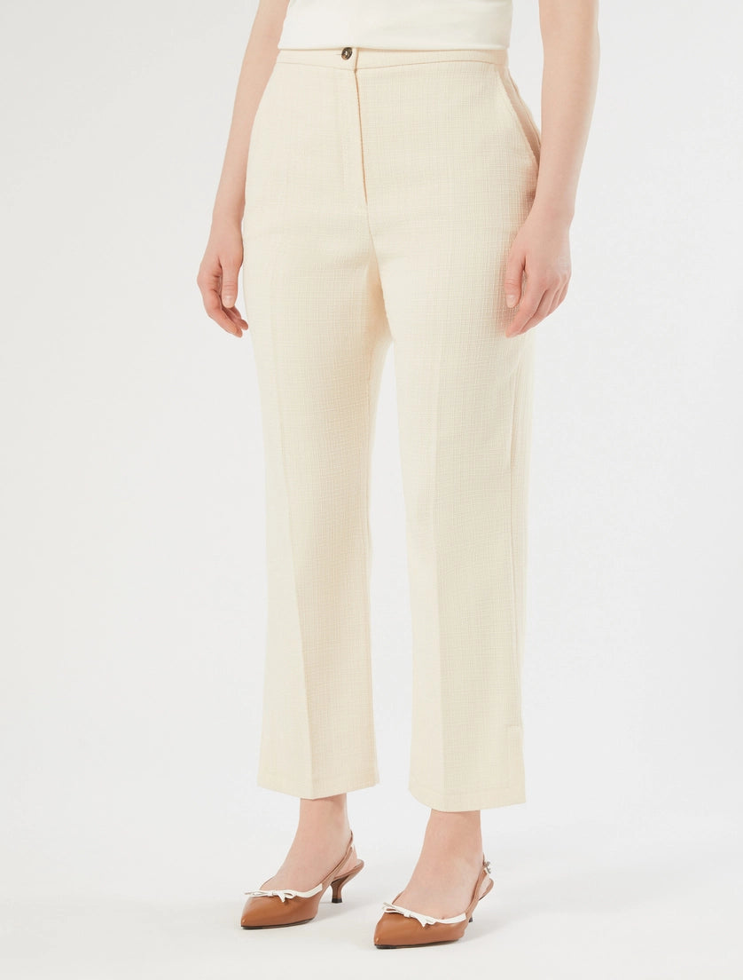 marina rinaldi basketweave cotton trousers for woman