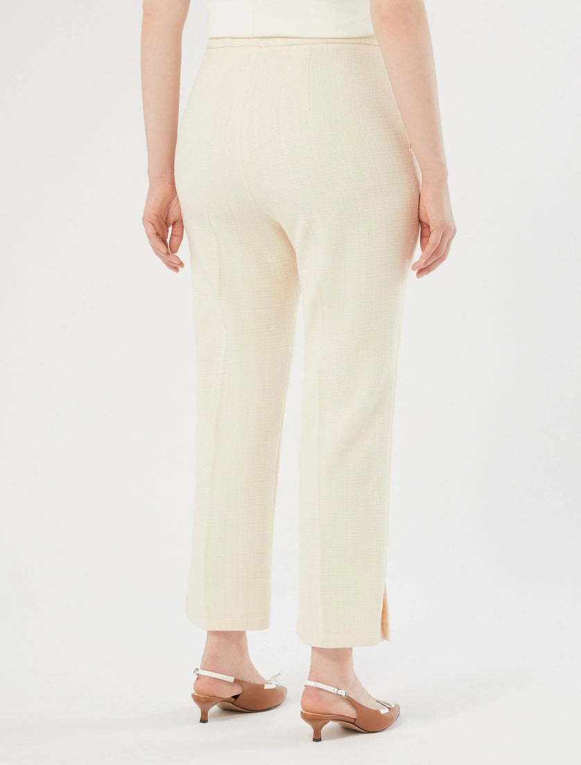 marina rinaldi basketweave cotton trousers for woman