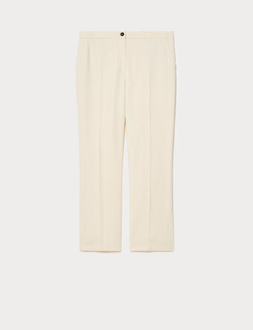 marina rinaldi basketweave cotton trousers for woman