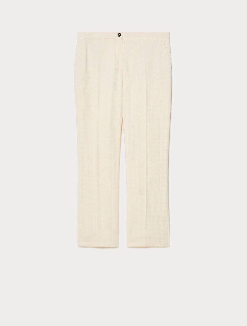 Basketweave cotton trousers