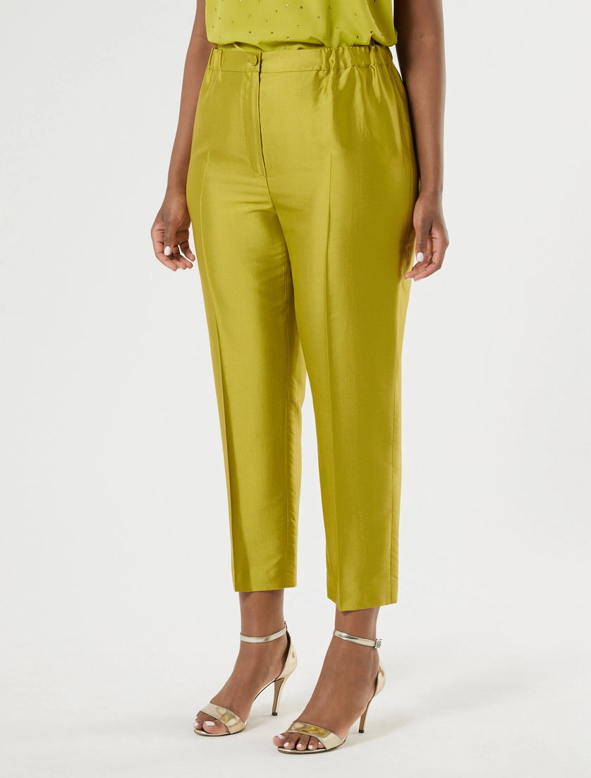 marina rinaldi silk shantung trousers for woman