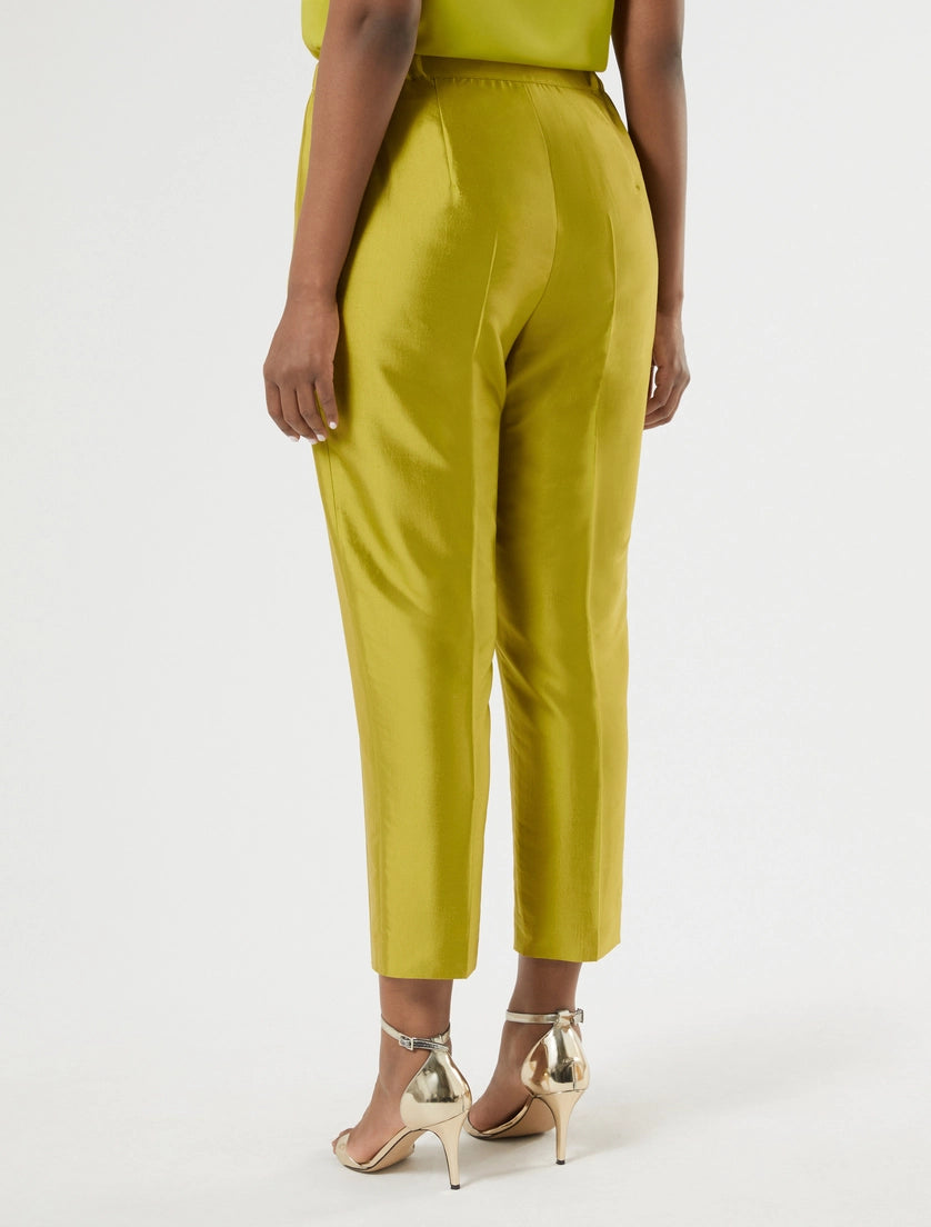 marina rinaldi silk shantung trousers for woman