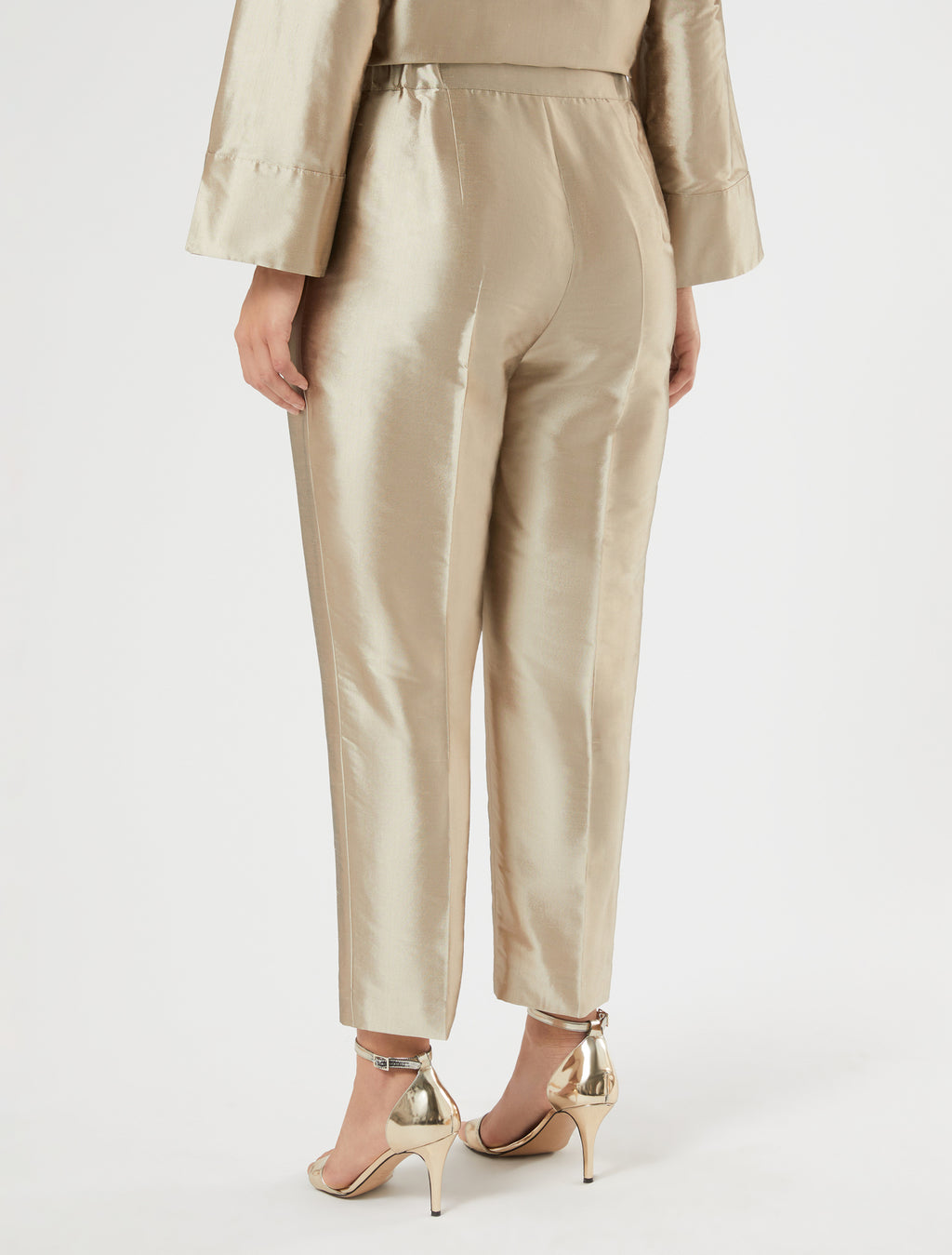 marina rinaldi silk shantung trousers for woman