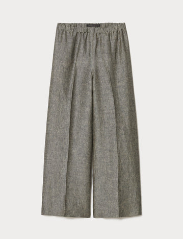 marina rinaldi yarn-dyed linen drill trousers for woman