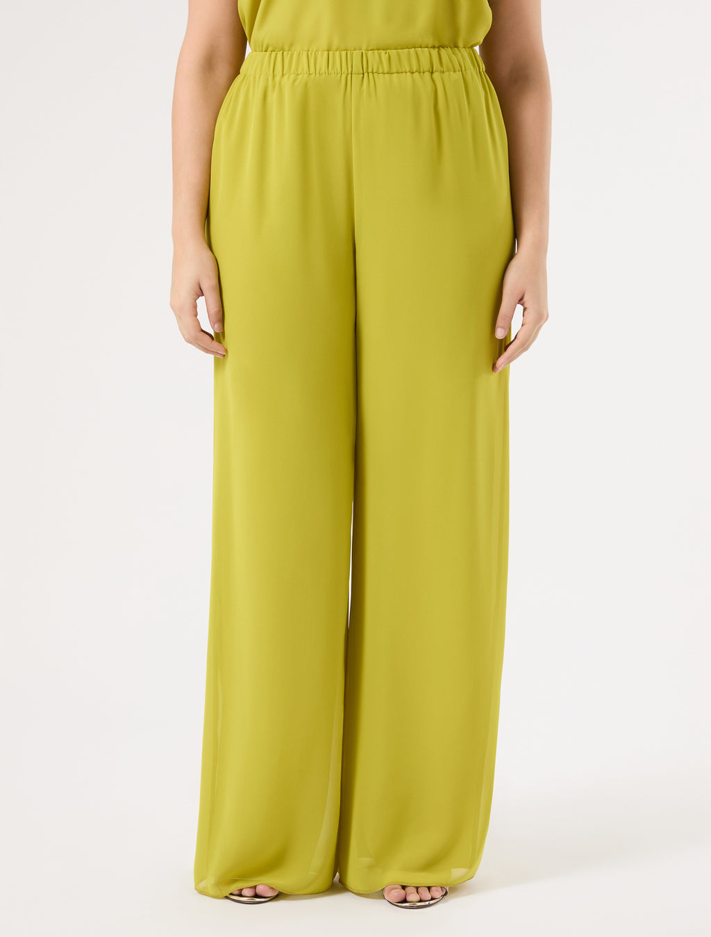 marina rinaldi loose trousers in georgette for woman
