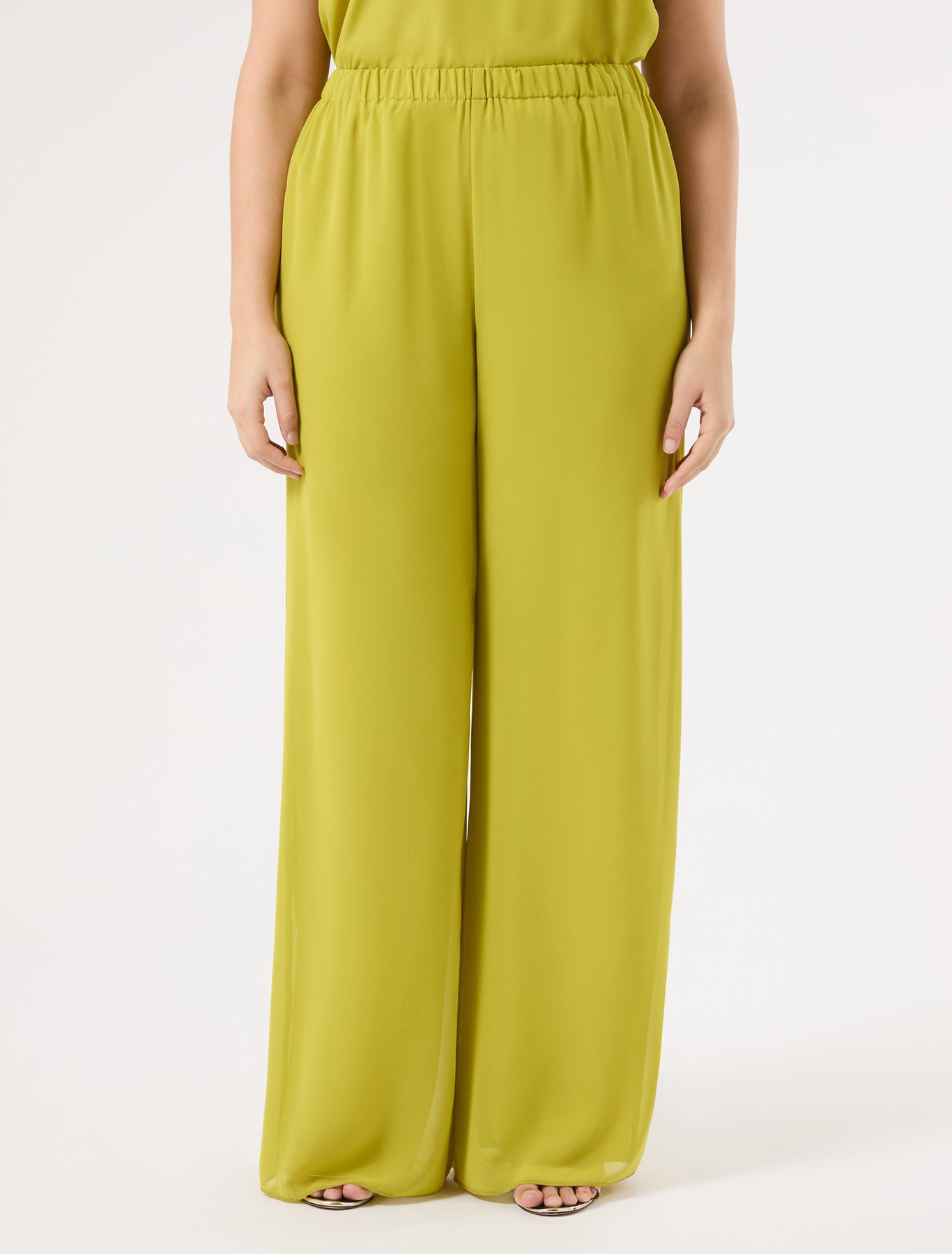 marina rinaldi loose trousers in georgette for woman