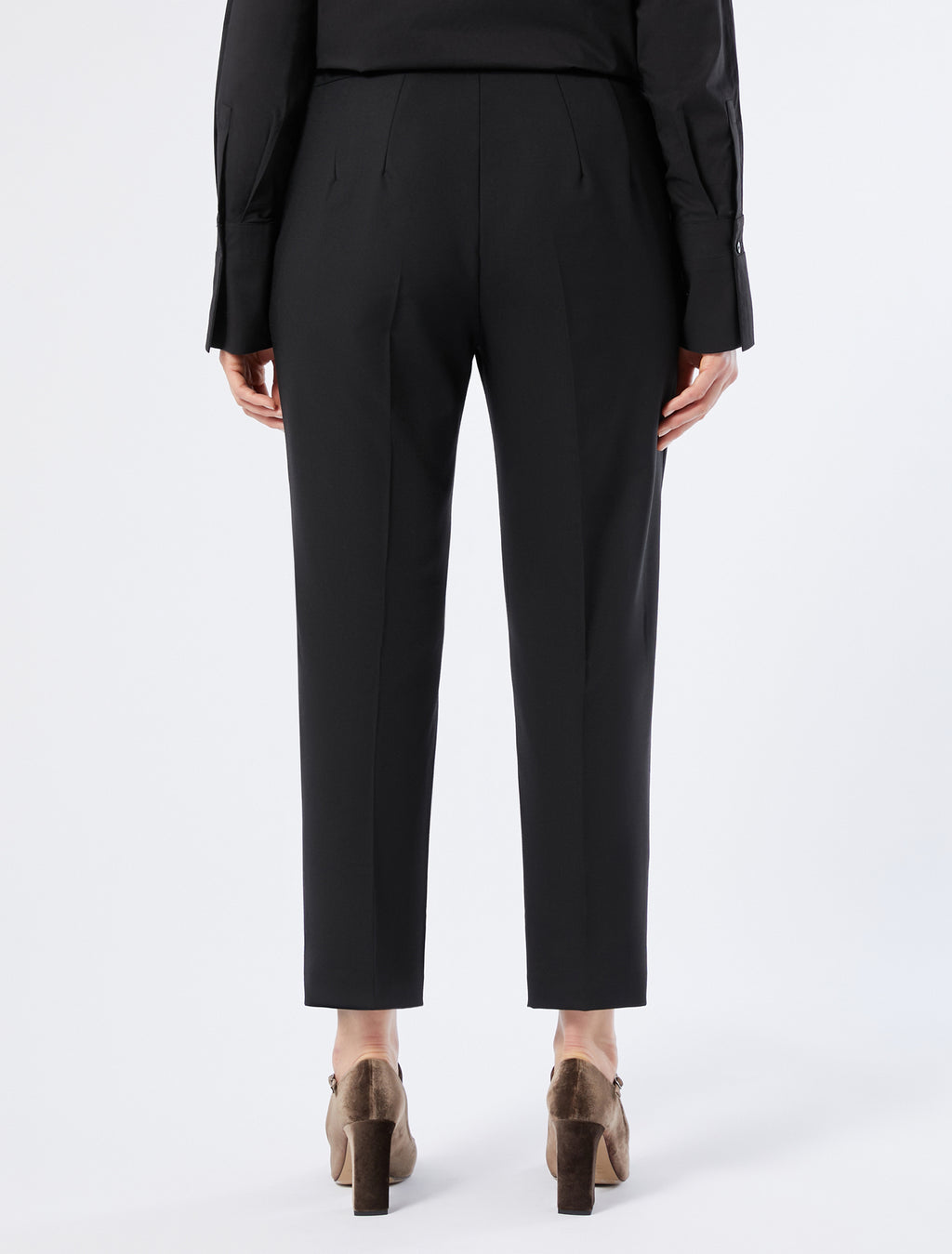 Straight-fit pure woollen cloth trousers