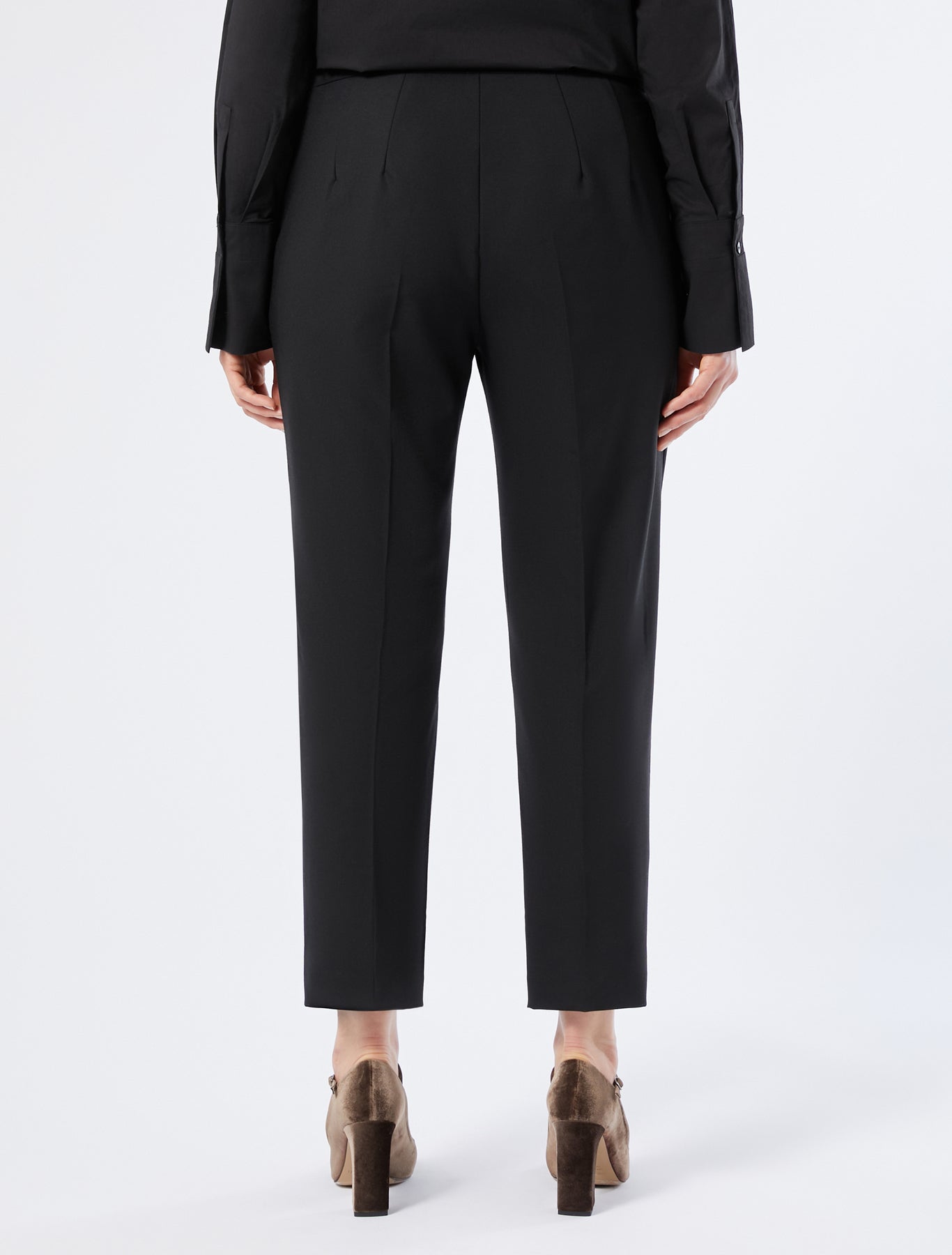 Straight-fit pure woollen cloth trousers