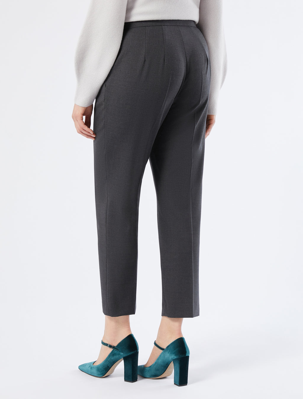 Straight-fit pure woollen cloth trousers