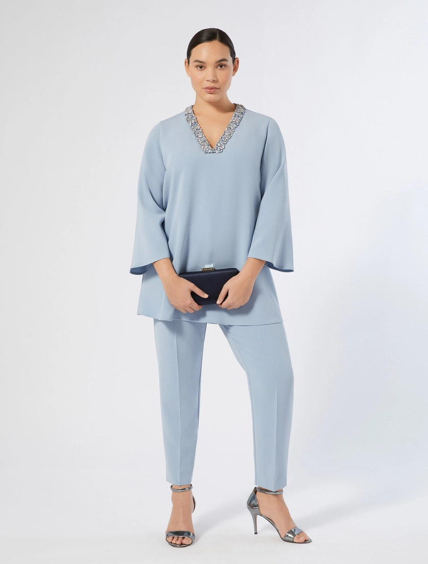 Slim-fit cady trousers