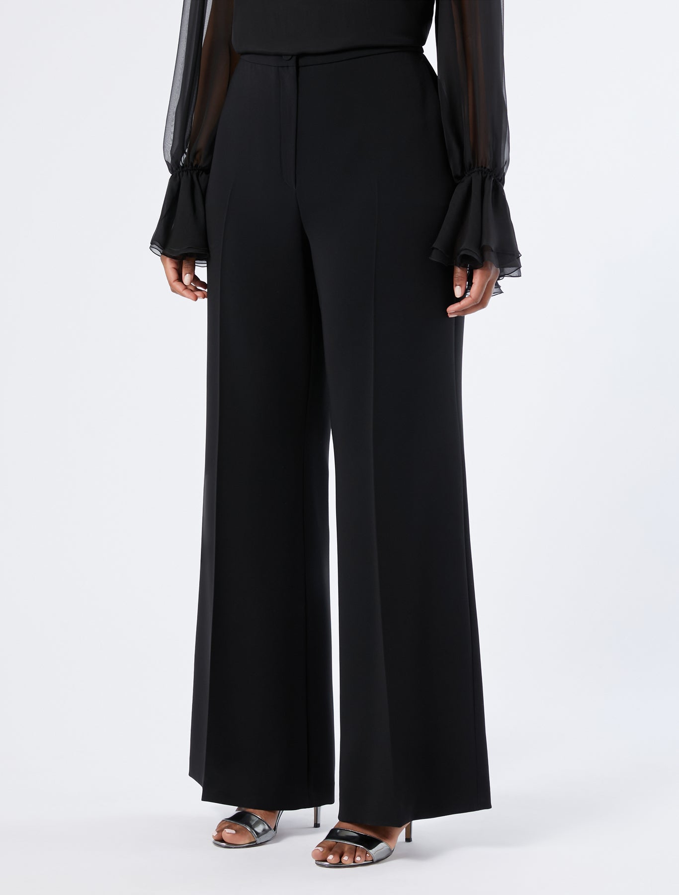 marina rinaldi flared cady trousers for woman