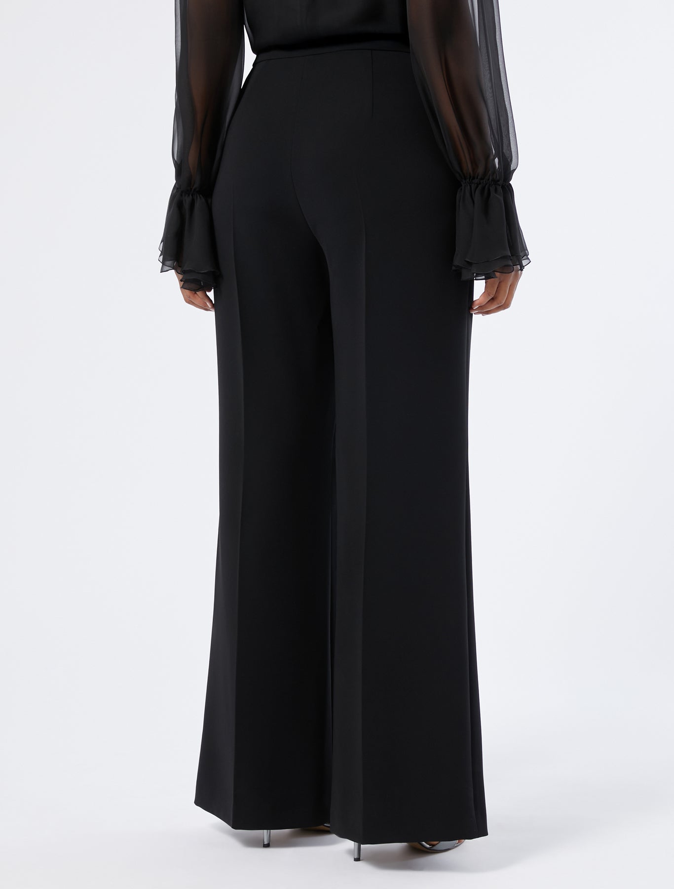 marina rinaldi flared cady trousers for woman