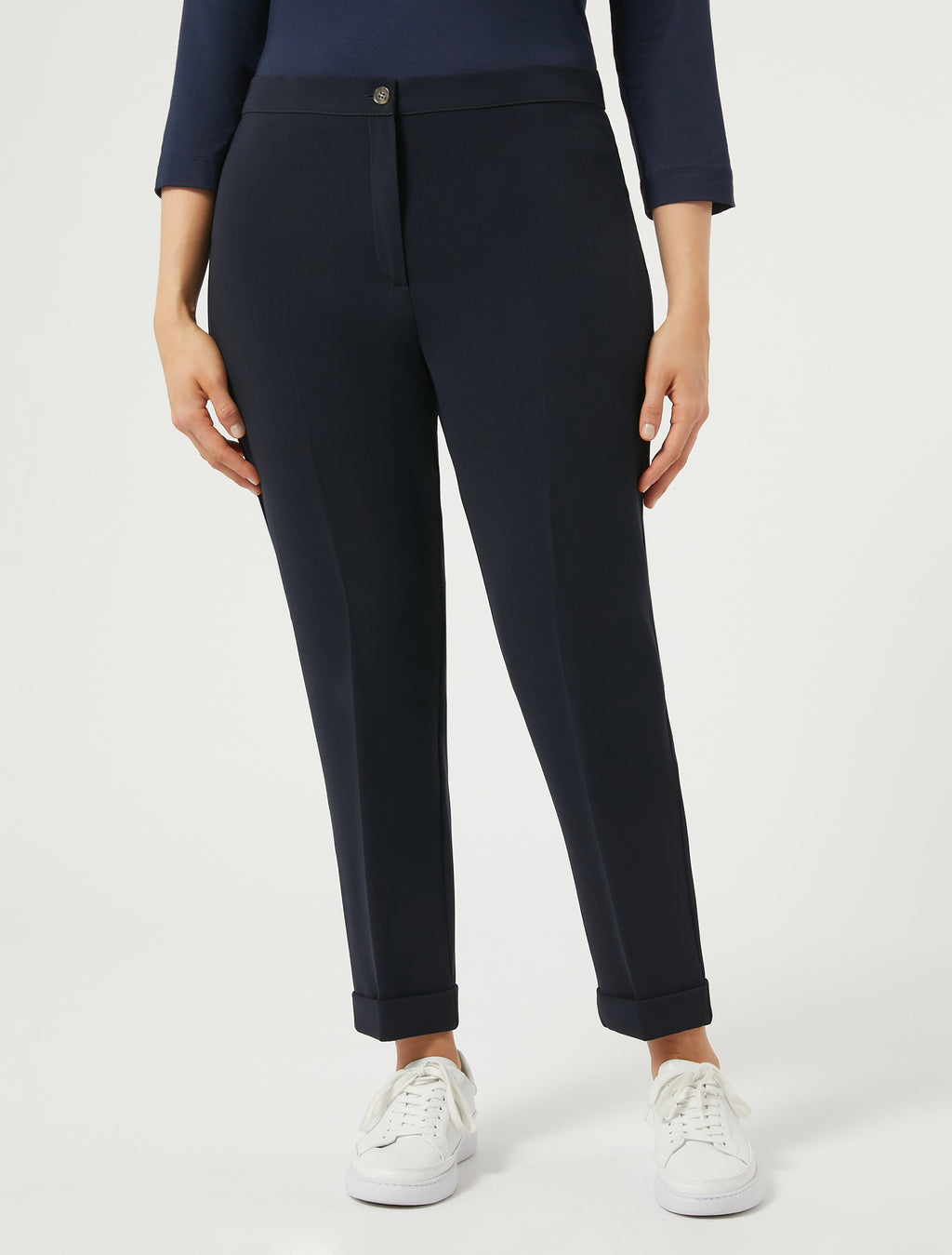 Slim-fit cady trousers
