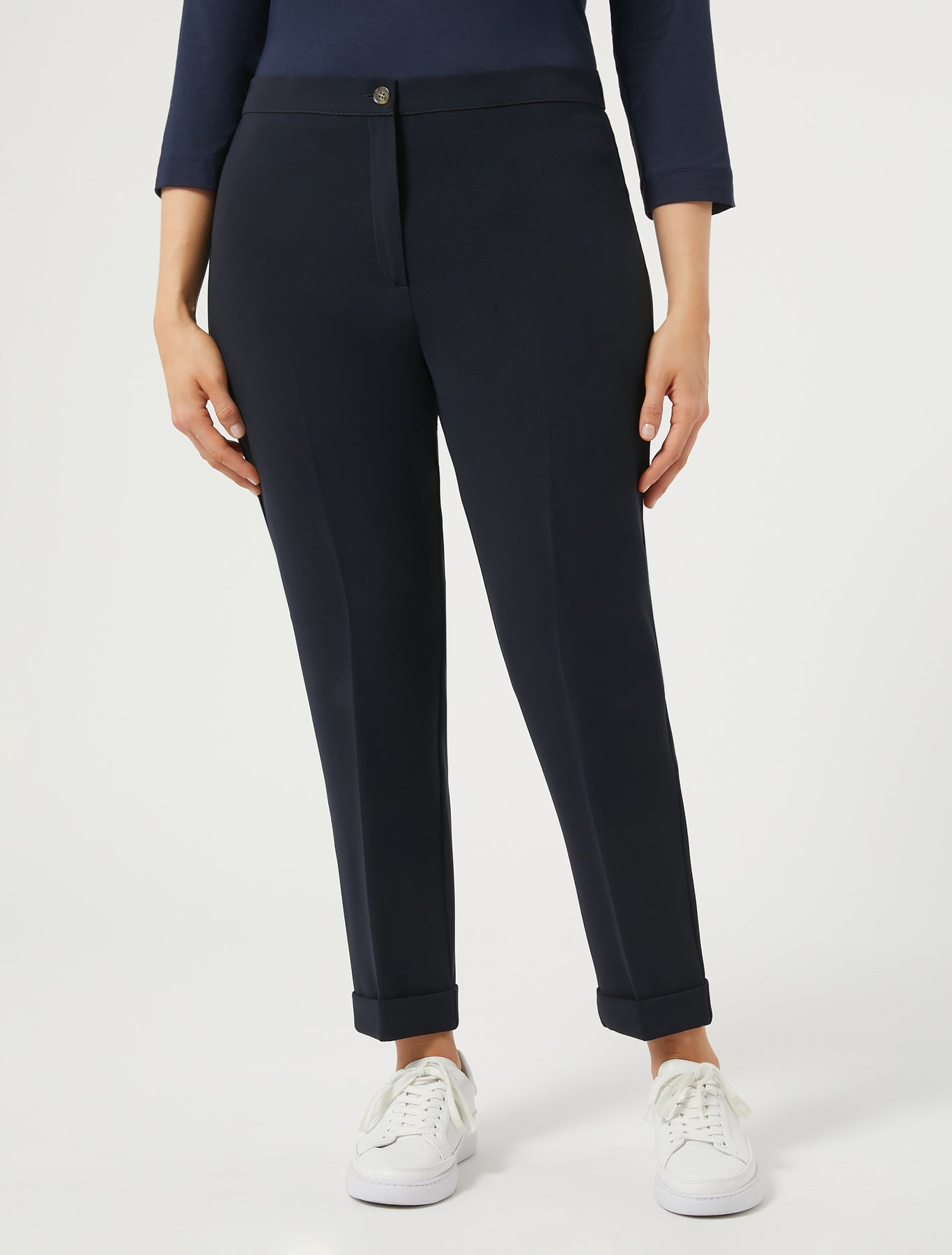 Slim-fit cady trousers
