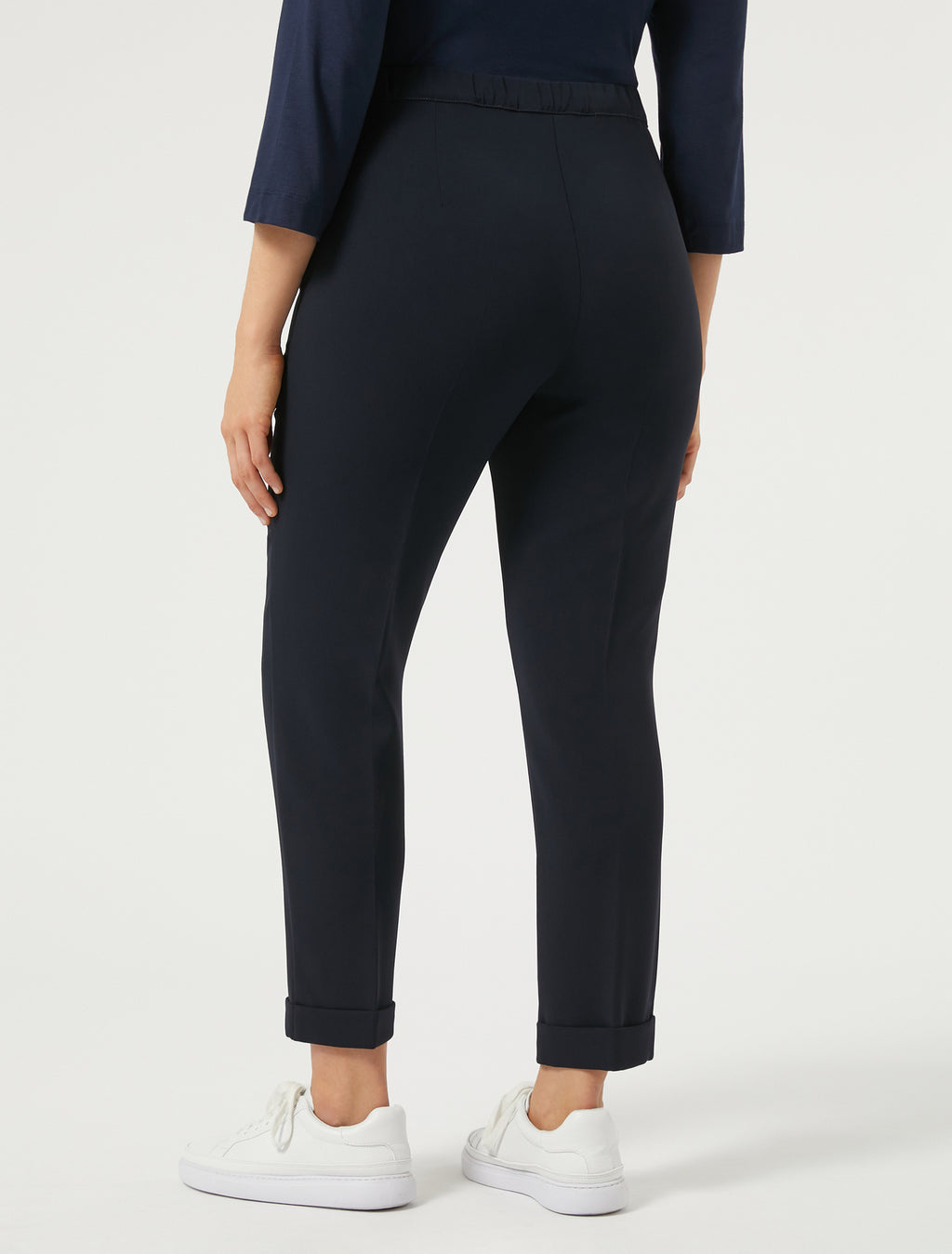 Slim-fit cady trousers
