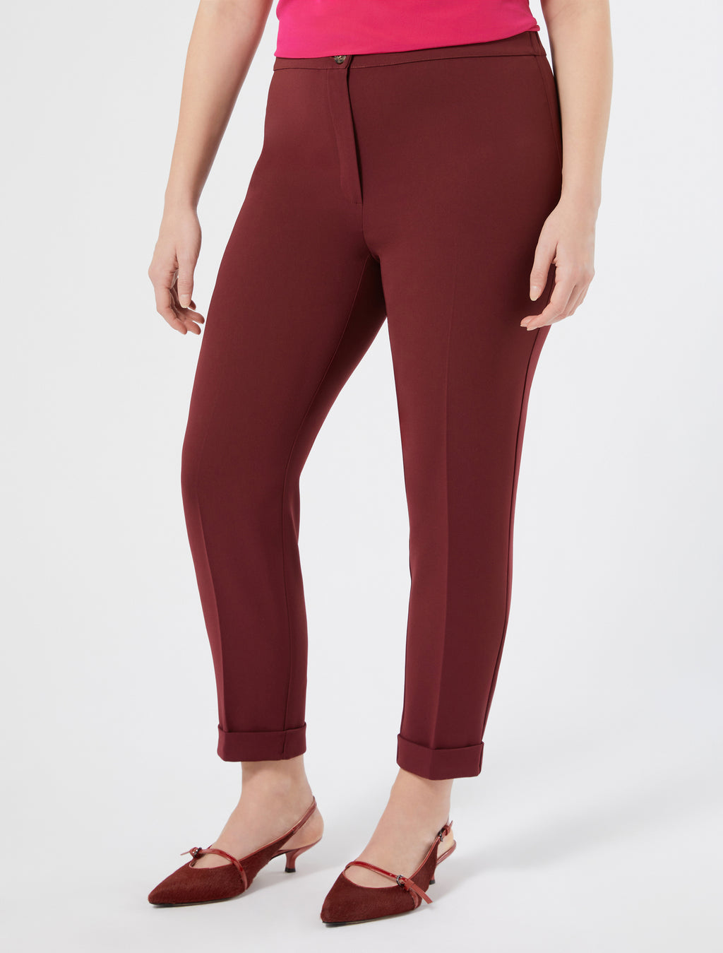 Slim-fit cady trousers