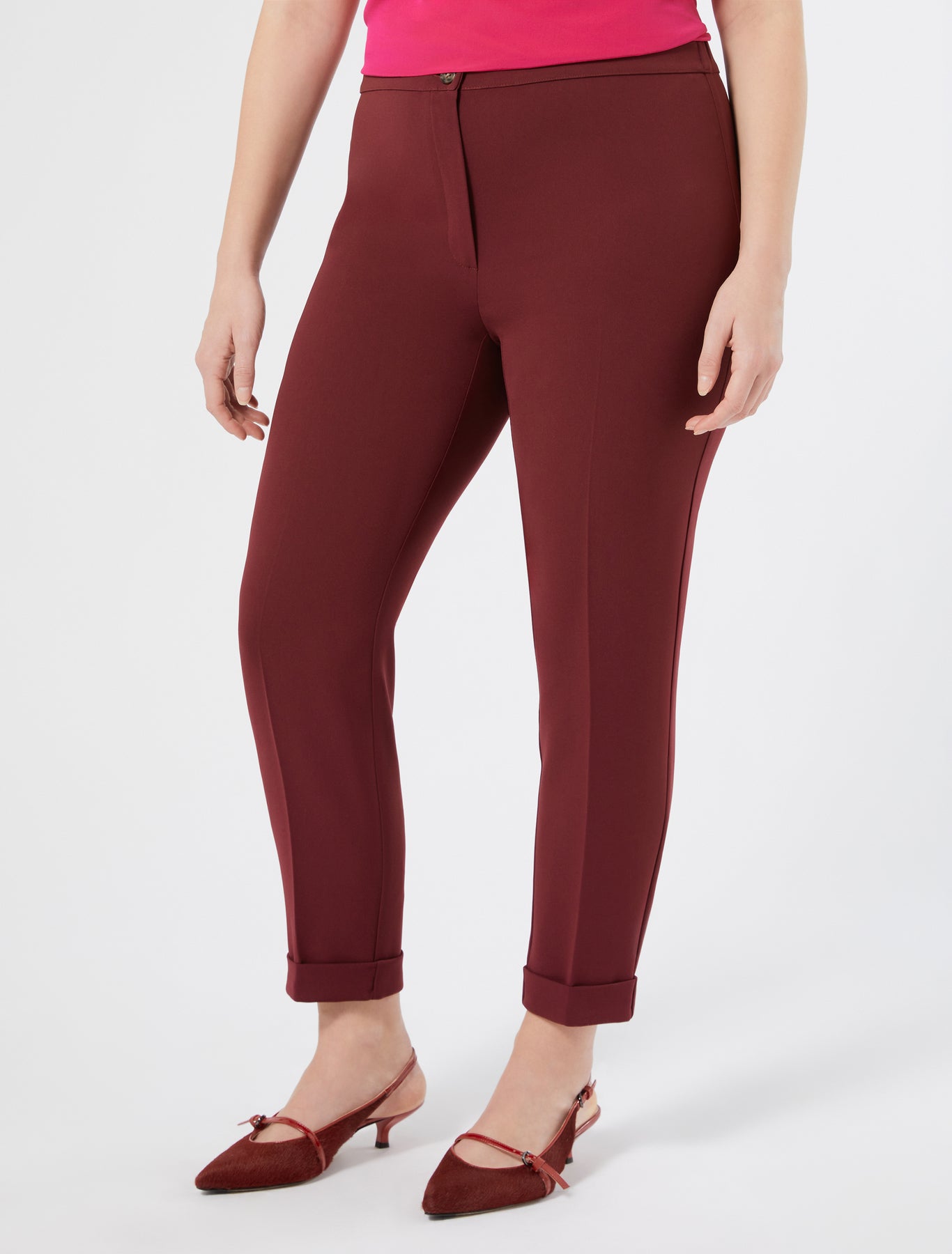 Slim-fit cady trousers