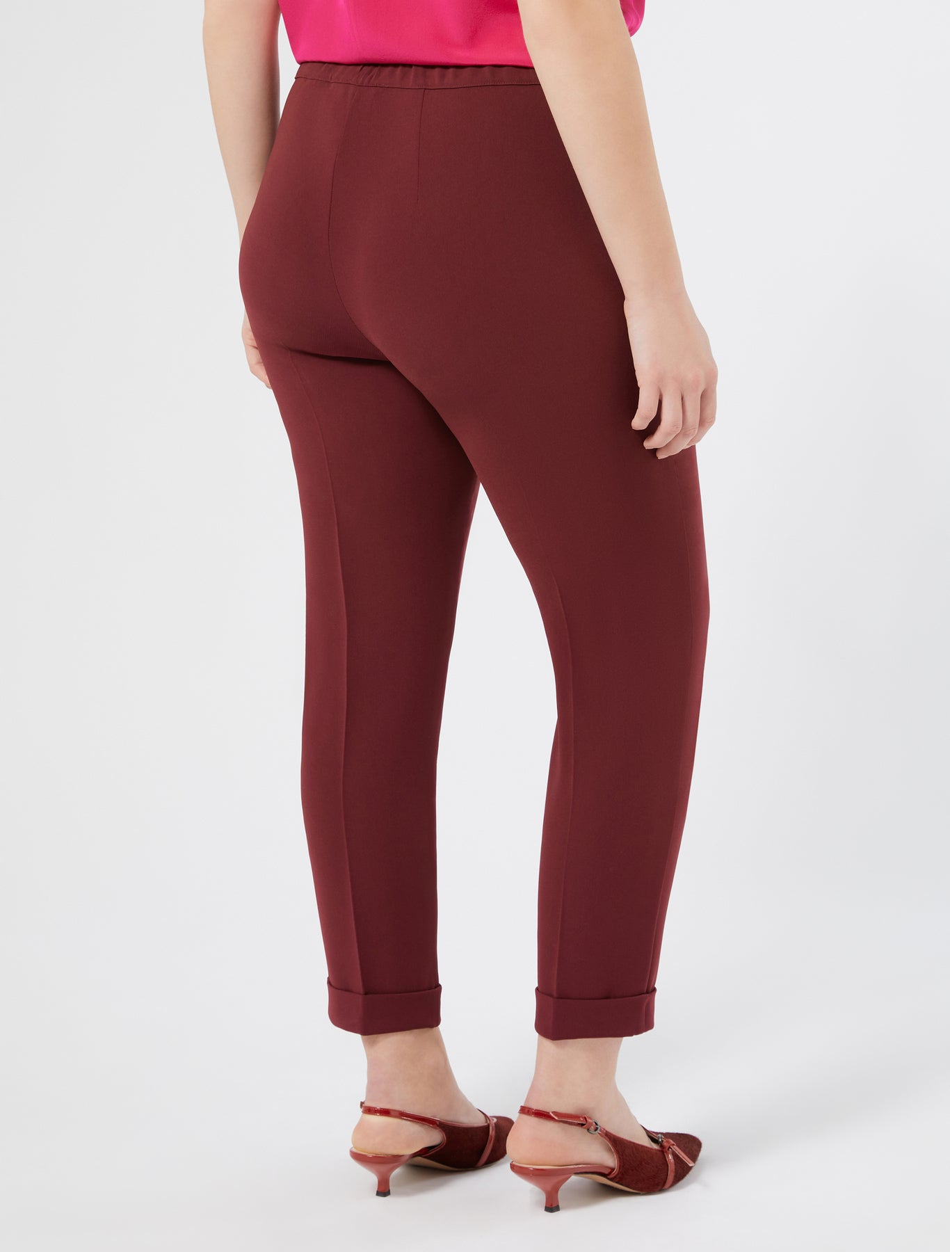 Slim-fit cady trousers