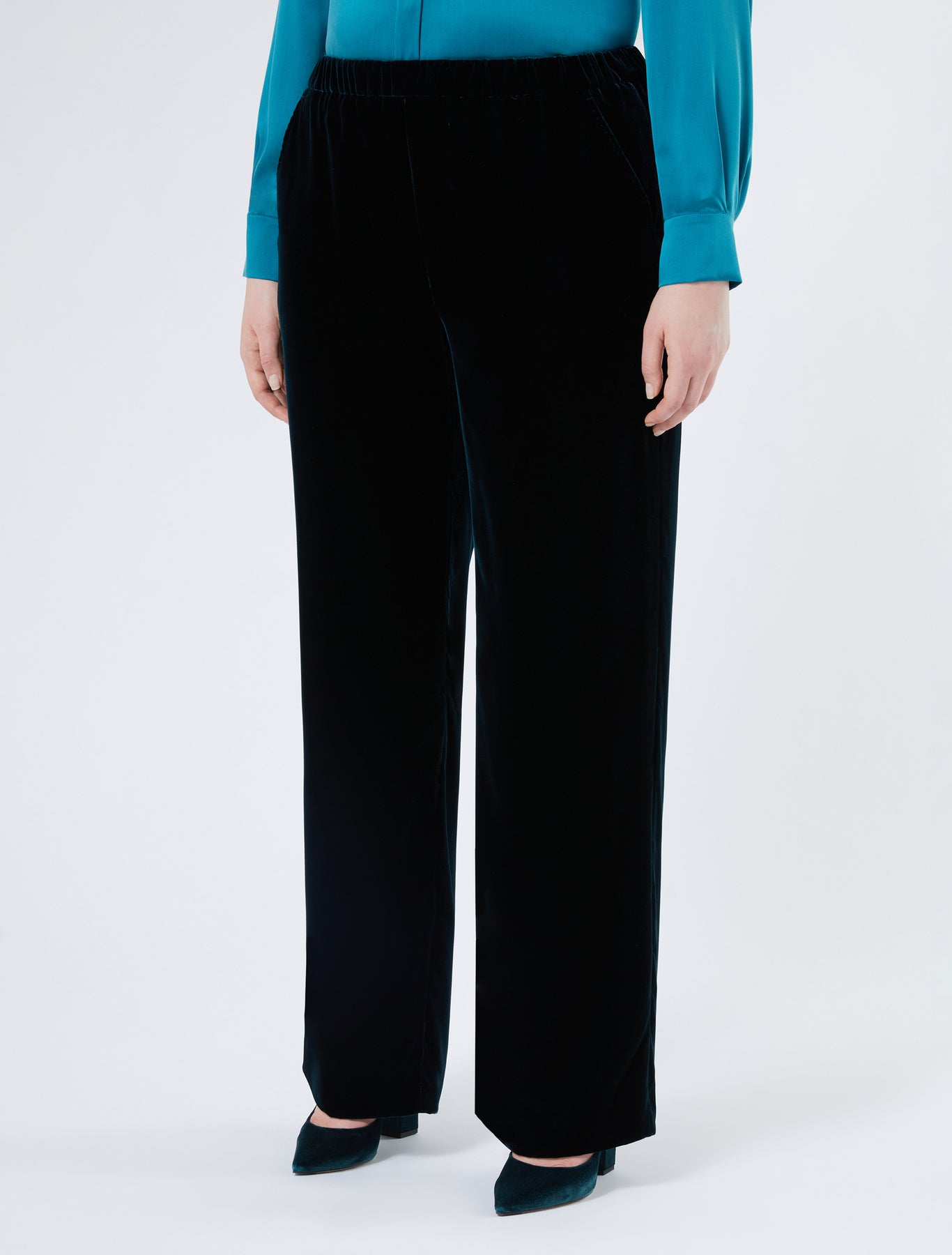 marina rinaldi velvet trousers for woman
