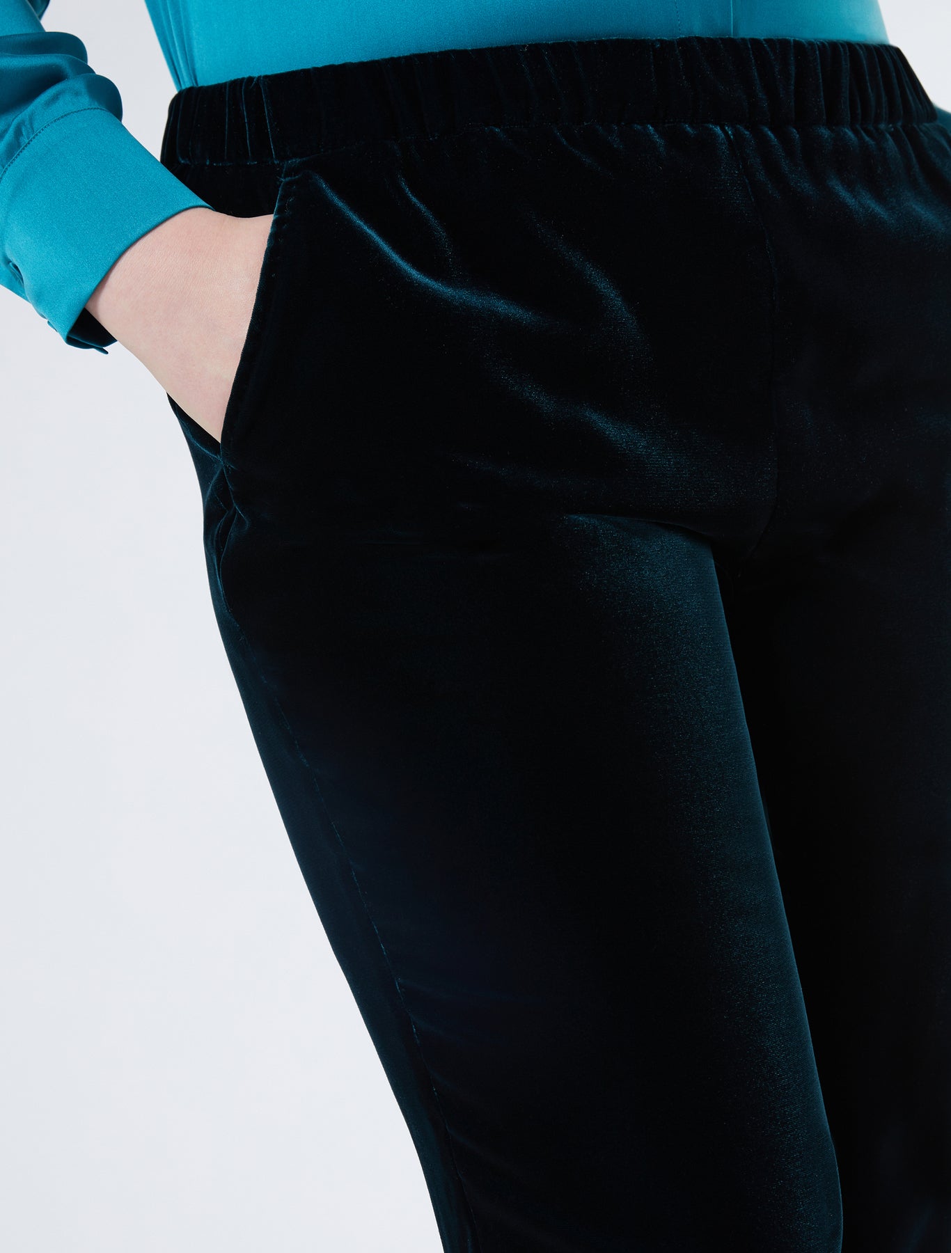 marina rinaldi velvet trousers for woman