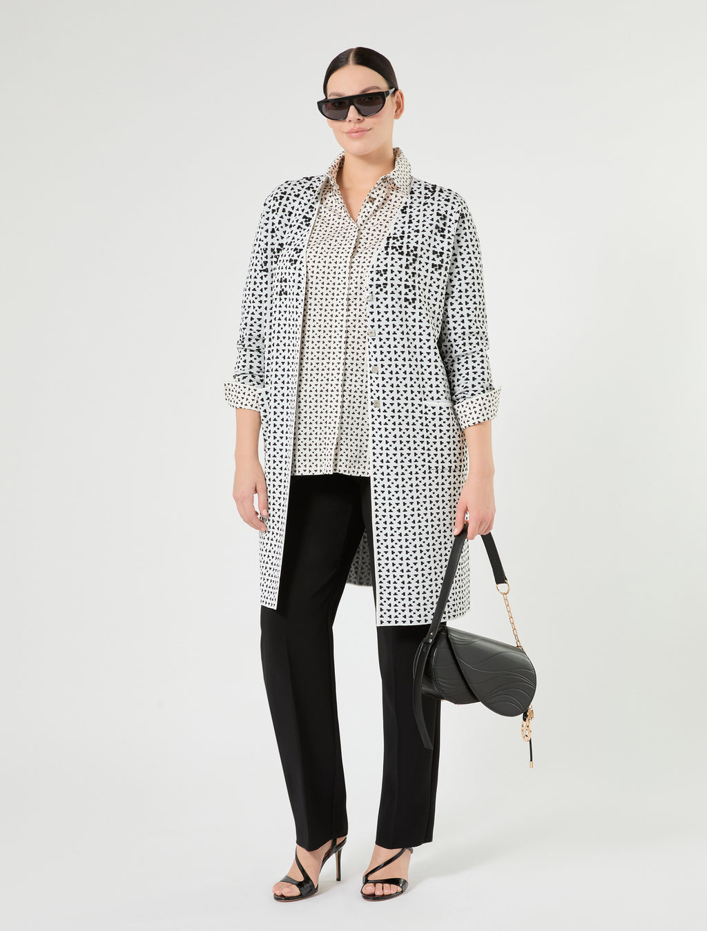 marina rinaldi straight-fit cady trousers for woman