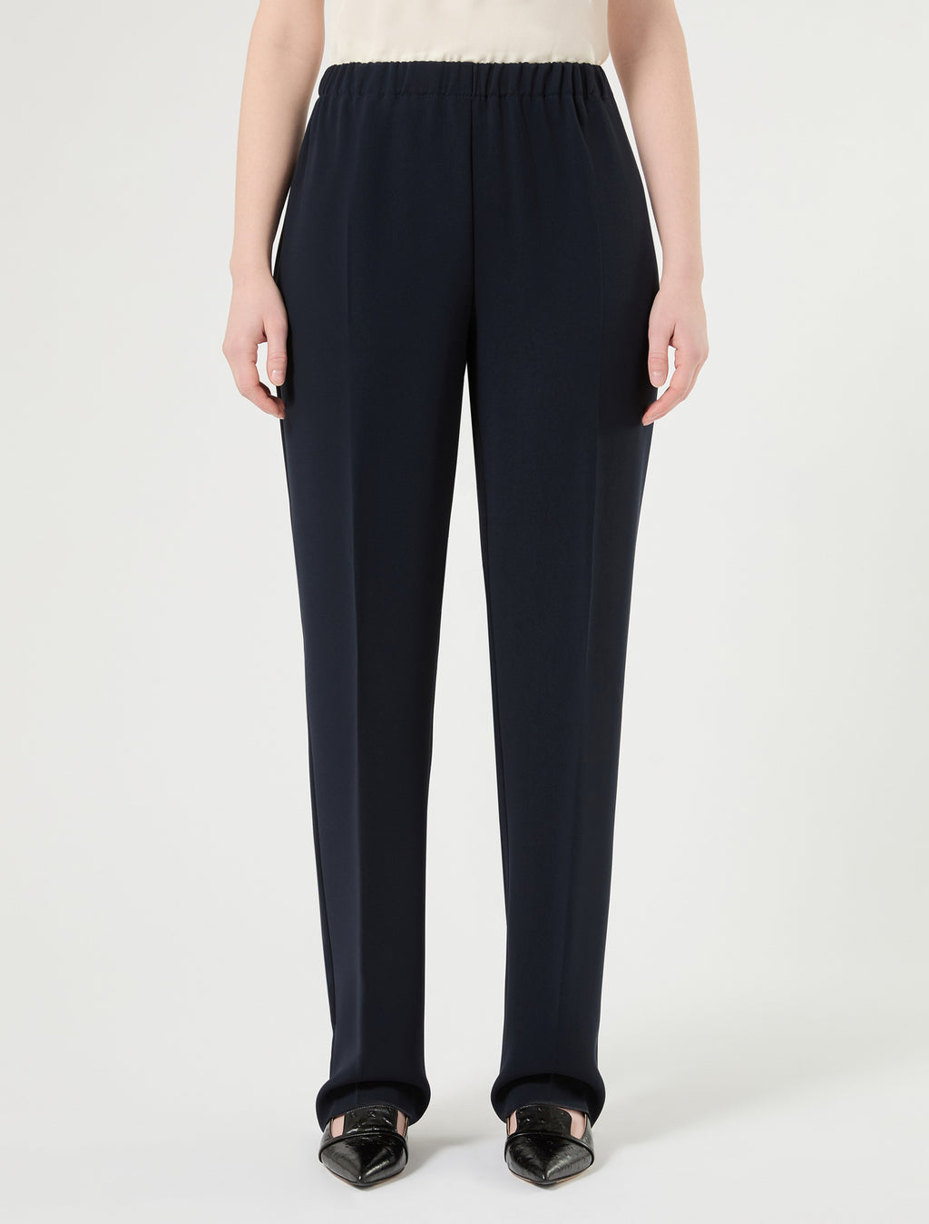 marina rinaldi straight-fit cady trousers for woman