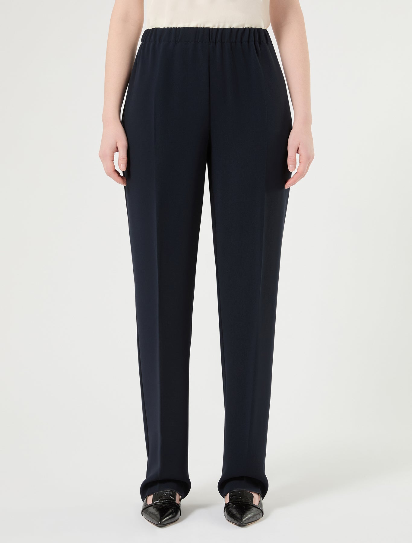 marina rinaldi straight-fit cady trousers for woman