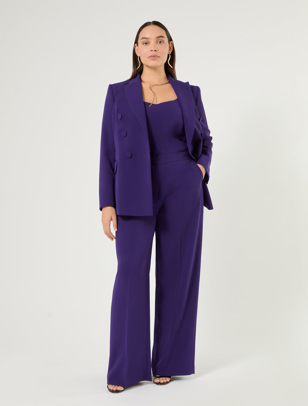 Marina Rinaldi wide-fit cady trousers for woman
