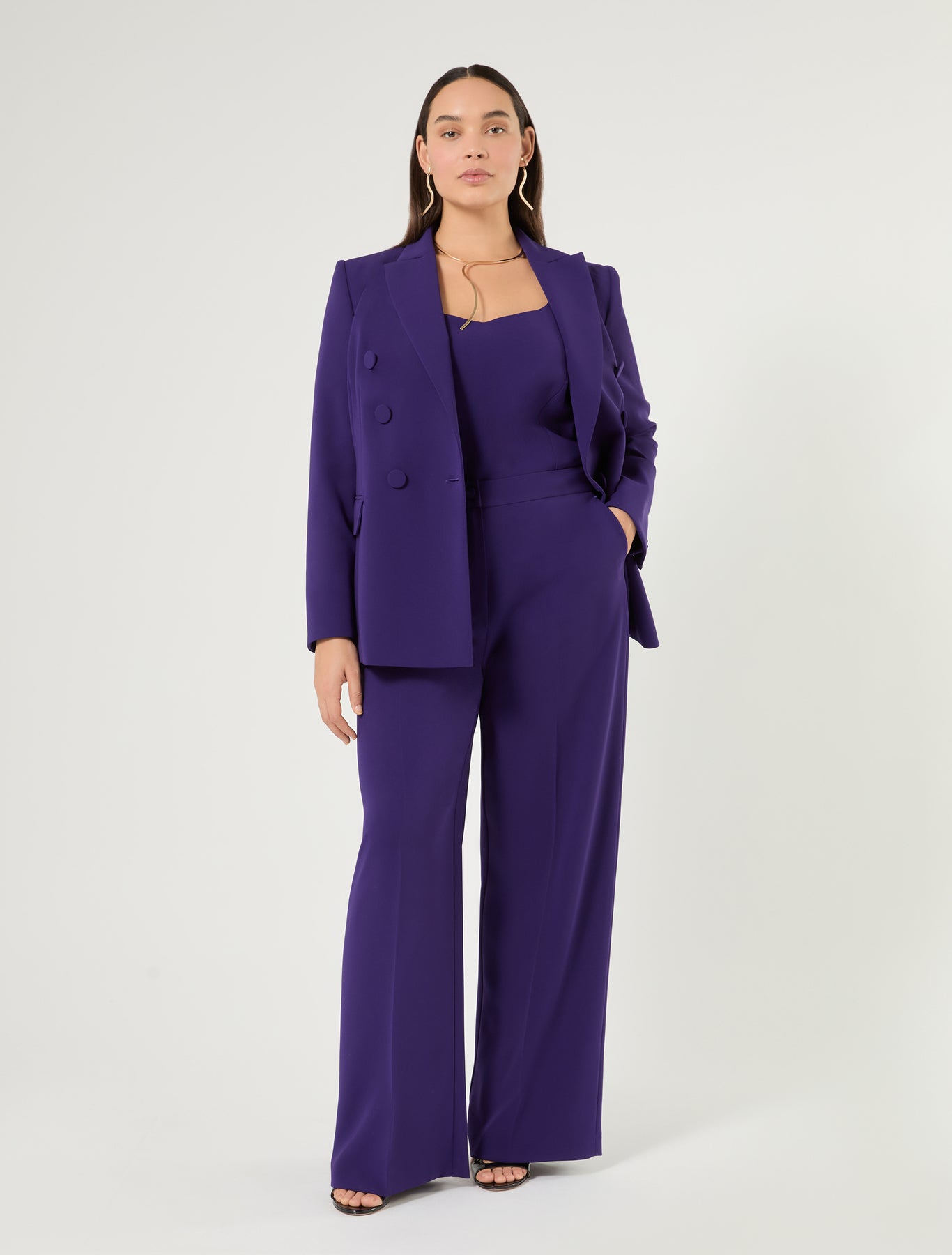 Marina Rinaldi wide-fit cady trousers for woman