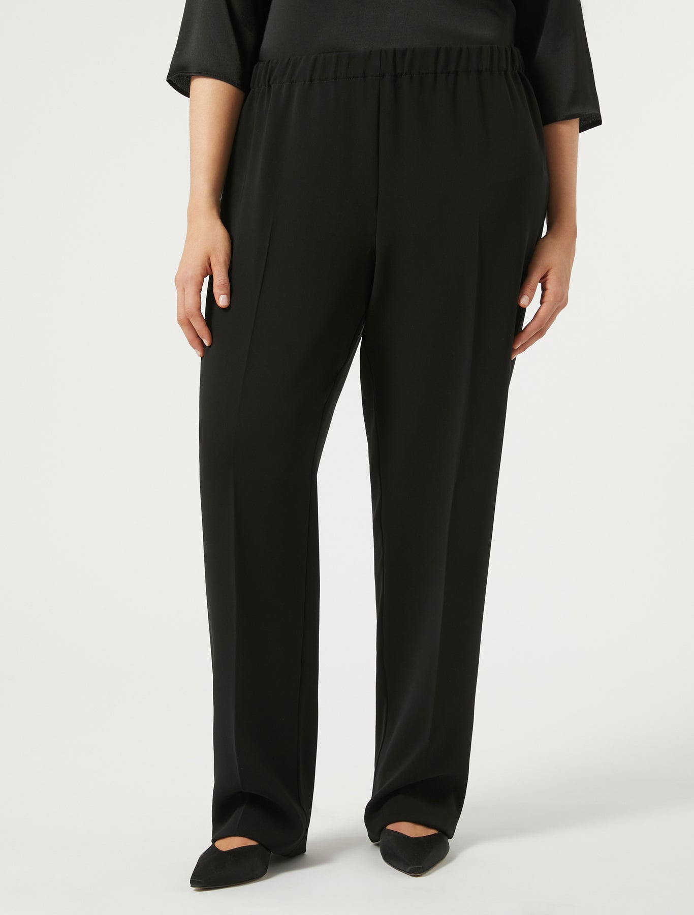 Straight-fit cady trousers