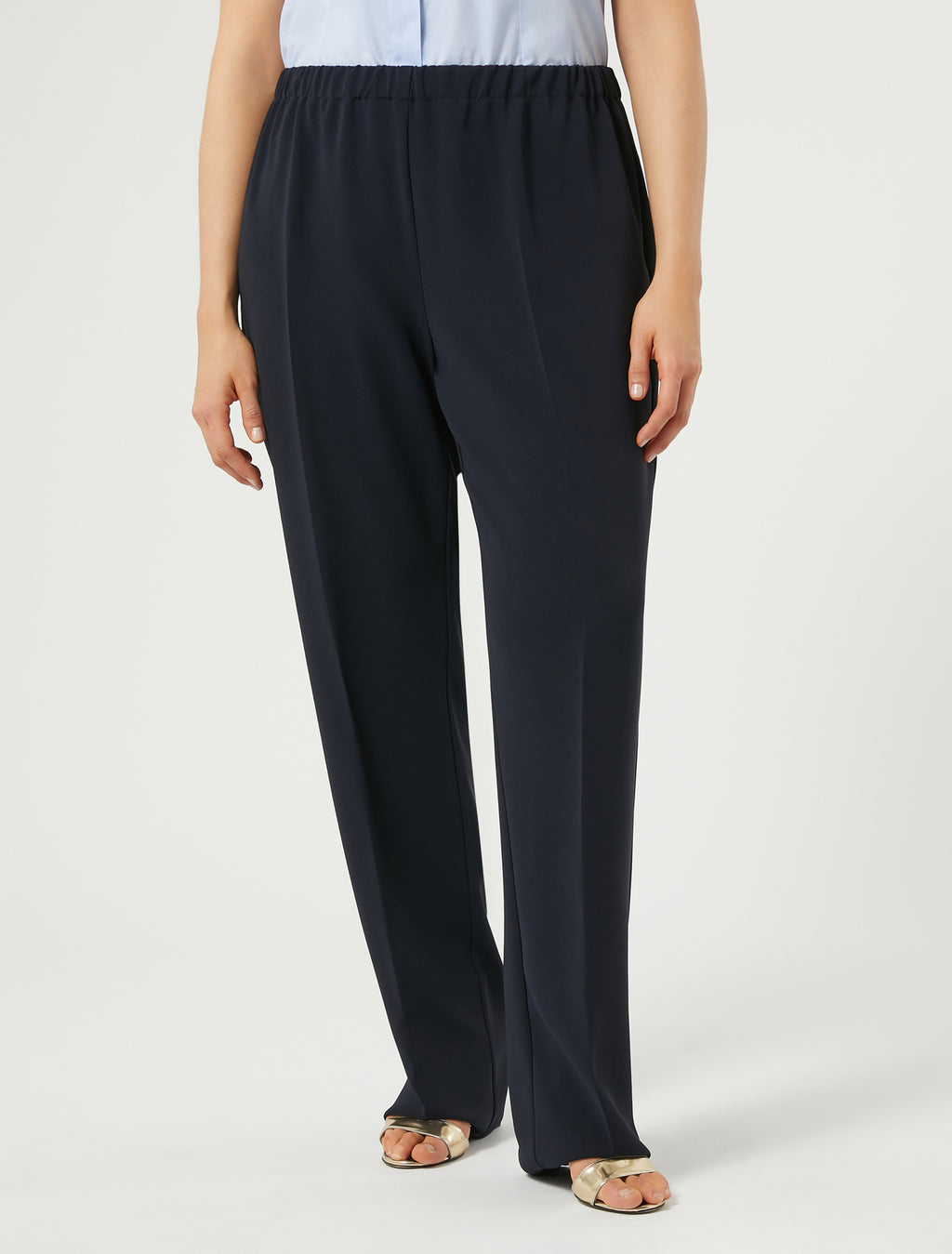 Straight-fit cady trousers