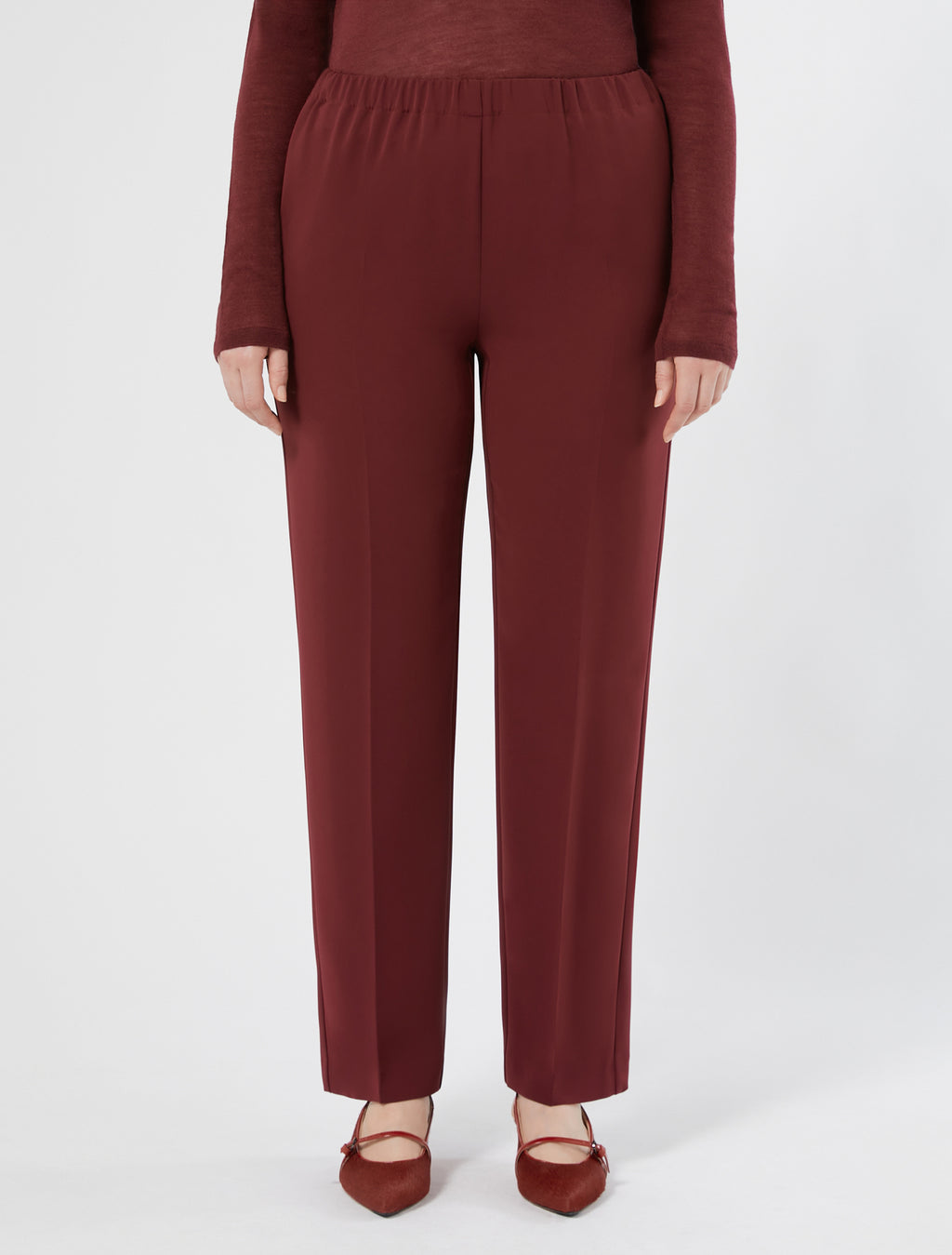 Straight-fit cady trousers