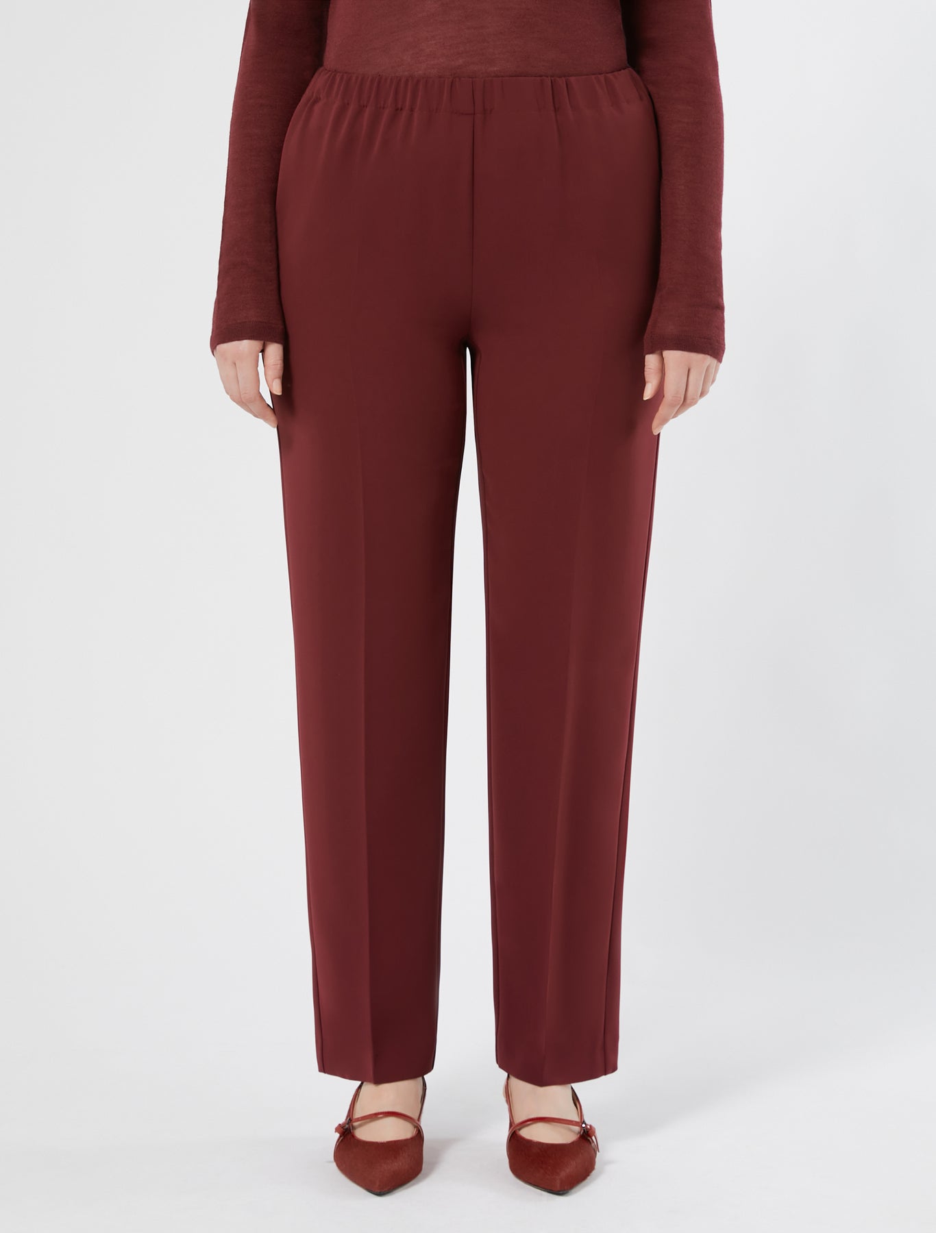 Straight-fit cady trousers