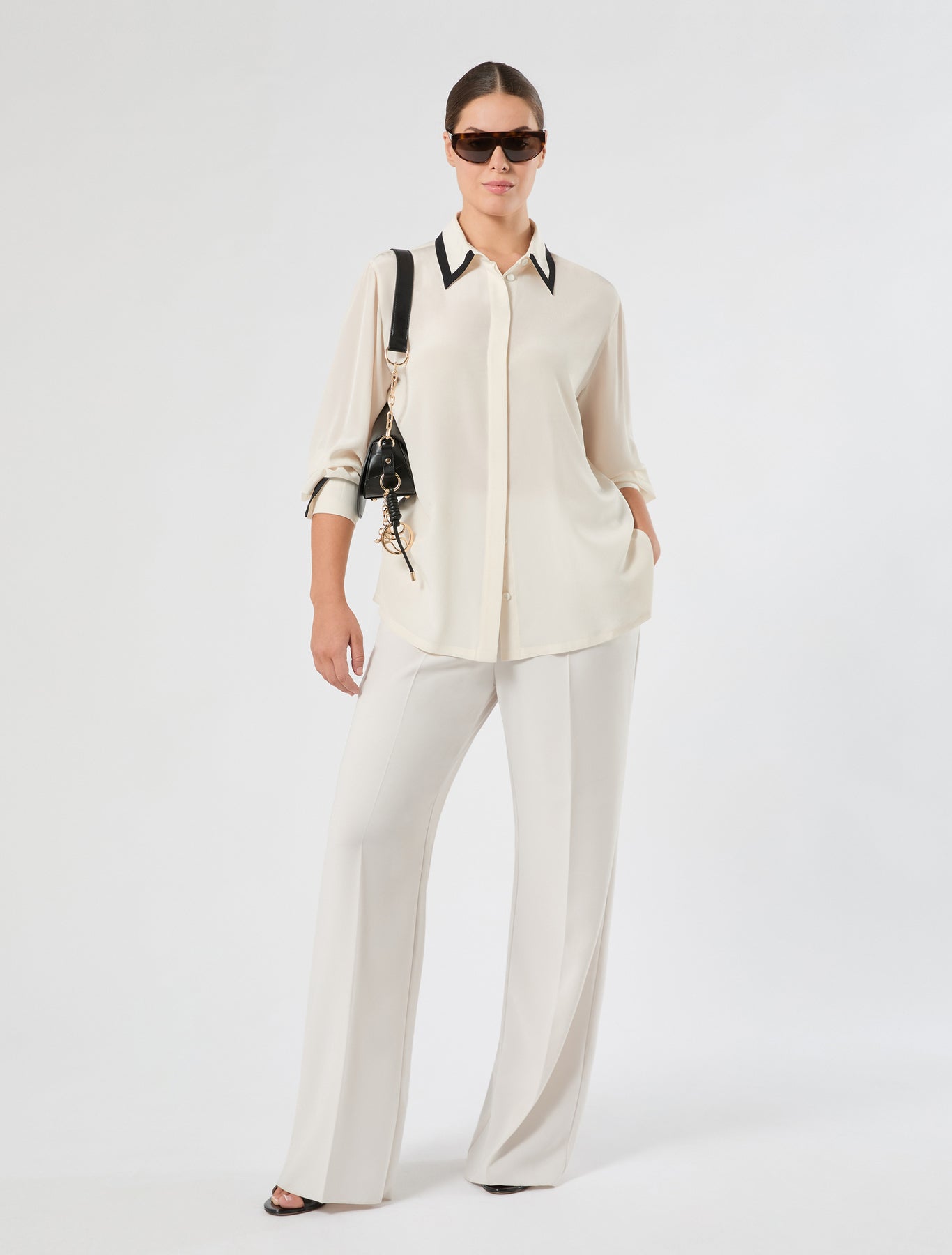 Marina Rinaldi straight-fit cady trousers for woman