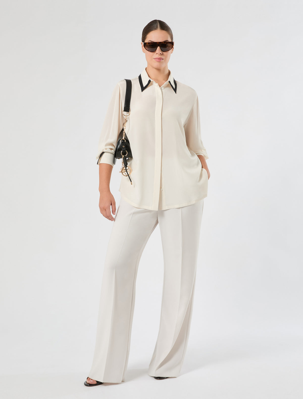 Marina Rinaldi straight-fit cady trousers for woman