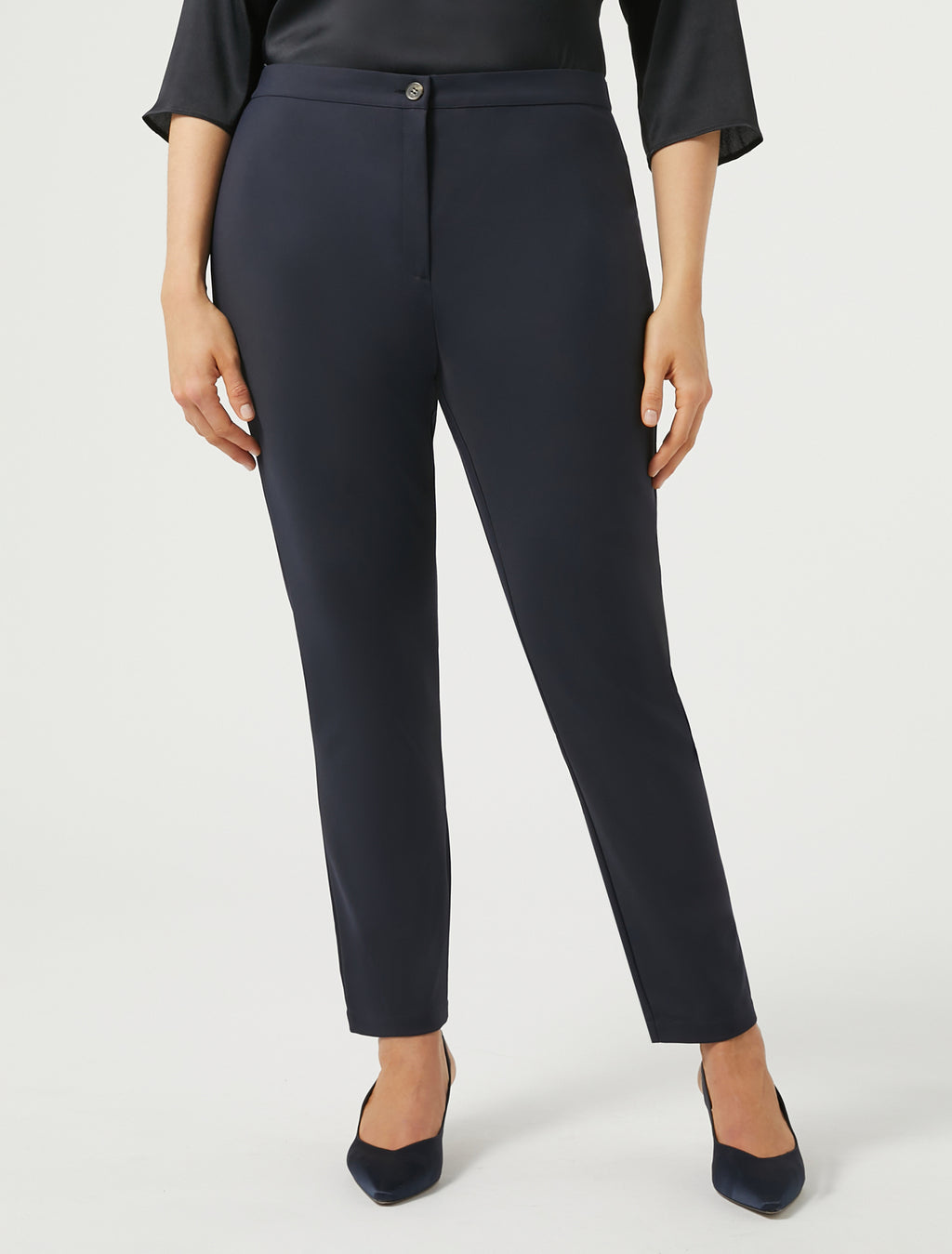 Slim-fit cotton canvas trousers