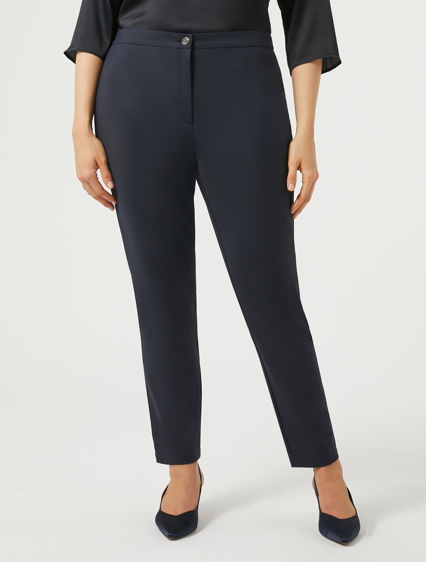 Slim-fit cotton canvas trousers