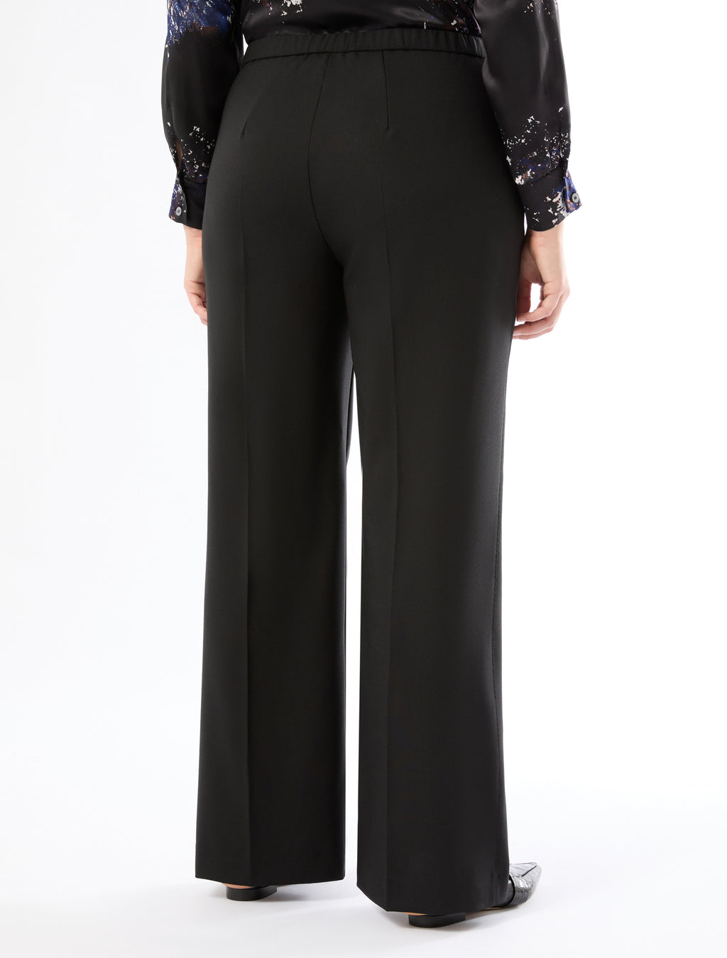 Wide-fit pure woollen cloth trousers