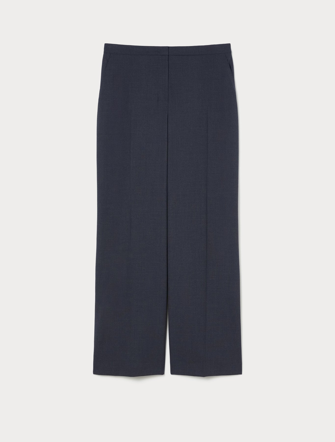 Wide-fit pure woollen cloth trousers